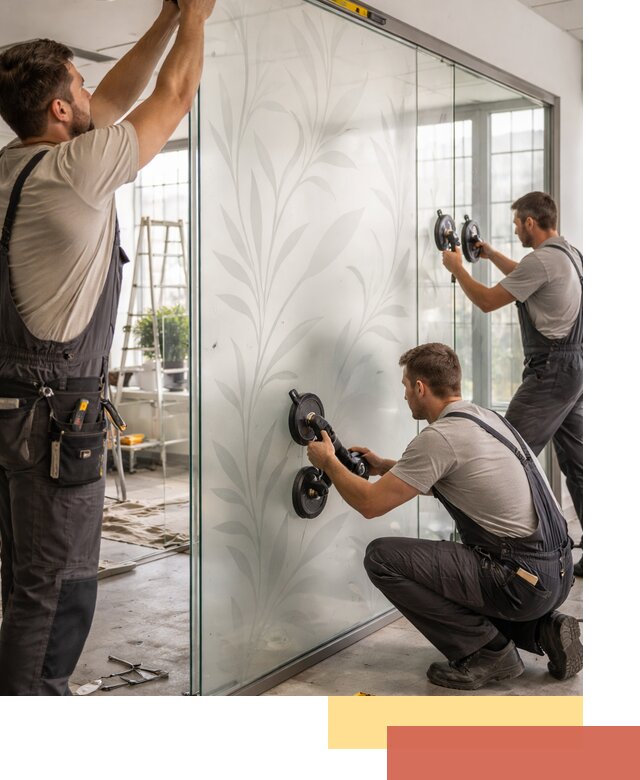 Стеклянные перегородки с рисунком на заказ в Междуреченске