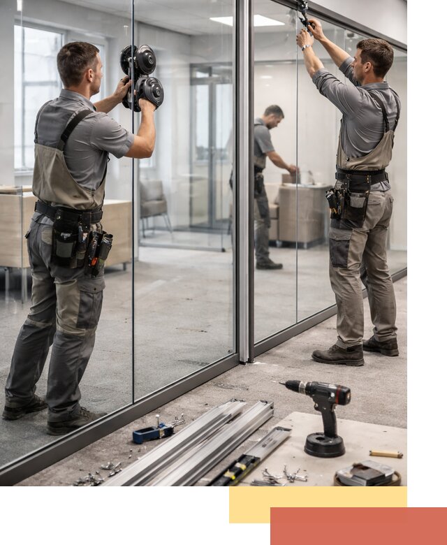 Стеклянные офисные перегородки под ключ в Междуреченске