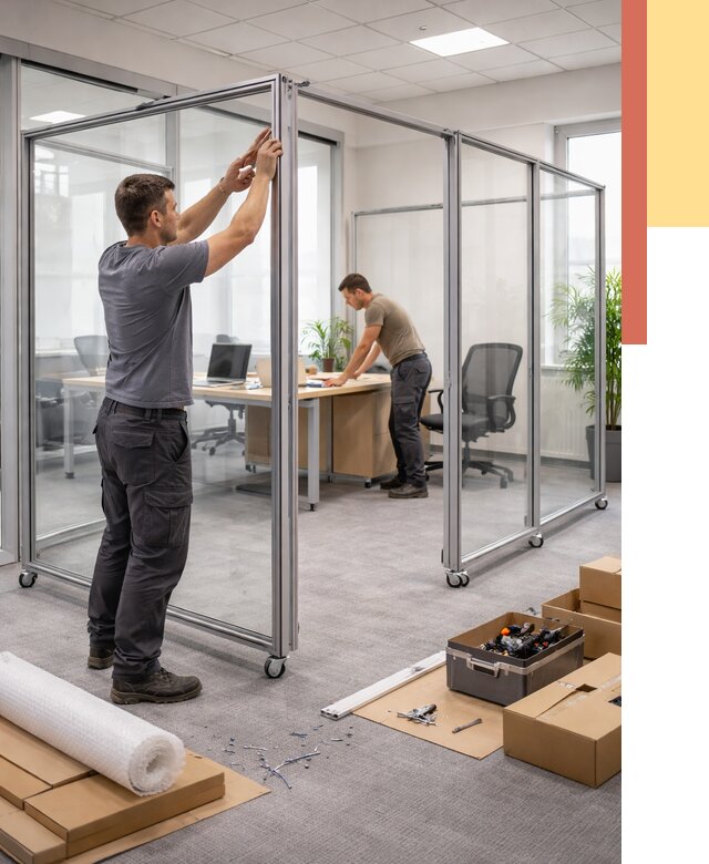 Мобильные офисные перегородки в Междуреченске от 12631 руб. — установка под ключ | ОТДЕЛОЧНИК-Мжд