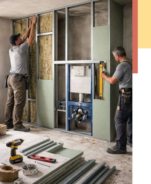 Установка сантехнических перегородок в Междуреченске от 8589 руб. | ОТДЕЛОЧНИК-Мжд