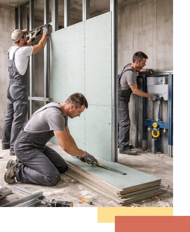 Монтаж и ремонт сантехнических перегородок в Междуреченске