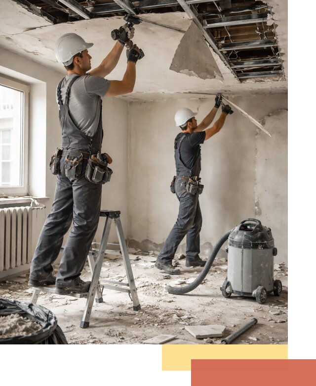 Демонтаж гипсокартонного потолка в Междуреченске быстро и аккуратно