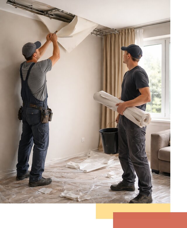 Демонтаж натяжного потолка в Междуреченске быстро и аккуратно