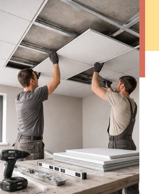 Монтаж кассетного потолка в Междуреченске от 4547 руб/м2 — установка и сборка | ОТДЕЛОЧНИК-Мжд