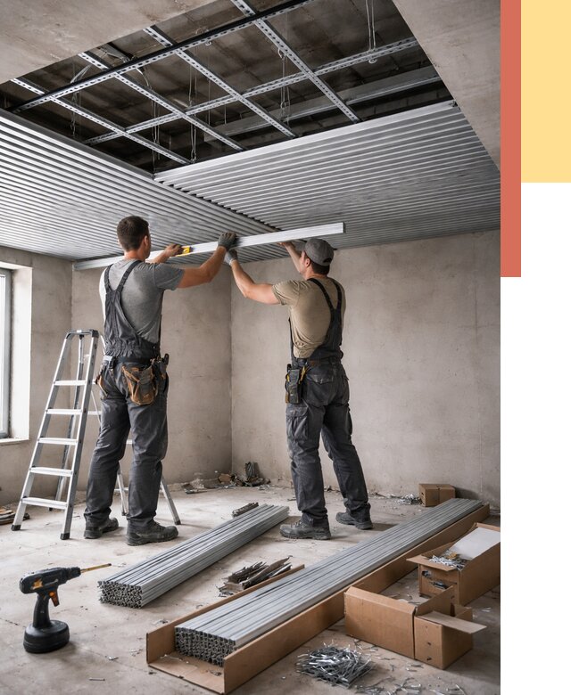 Монтаж реечного потолка в Междуреченске от 4547 руб. под ключ | ОТДЕЛОЧНИК-Мжд