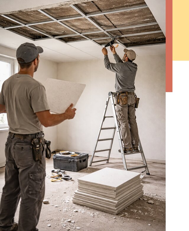 Замена плит подвесного потолка в Междуреченске от 1768 руб. быстро и недорого | ОТДЕЛОЧНИК-Мжд