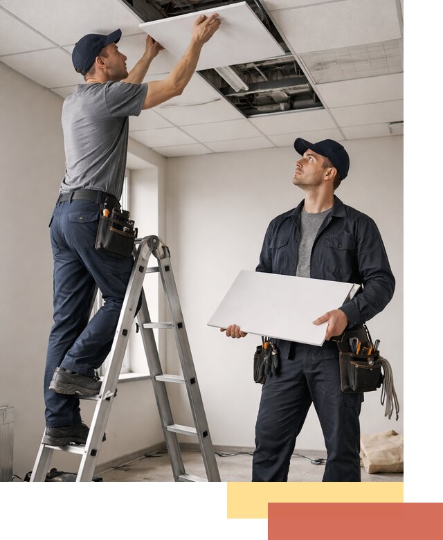 Обслуживание подвесного потолка в Междуреченске — ремонт и чистка