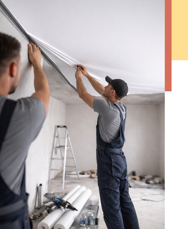 Монтаж матового натяжного потолка в Междуреченске от 4547 руб./м² — быстро и недорого | ОТДЕЛОЧНИК-Мжд