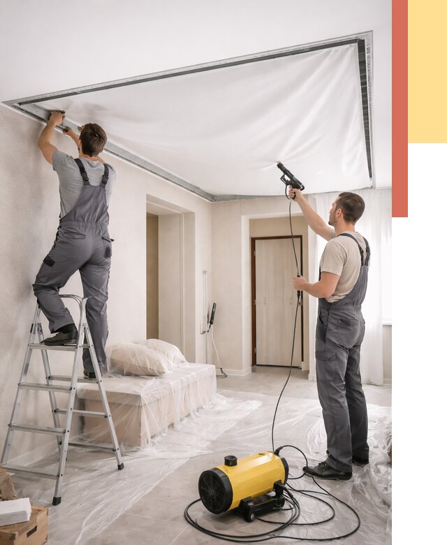 Монтаж натяжного потолка в прихожей в Междуреченске от 2678 руб. под ключ | ОТДЕЛОЧНИК-Мжд