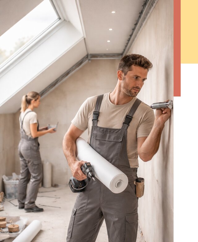 Монтаж натяжного потолка на мансарде в Междуреченске от 3537 руб. | ОТДЕЛОЧНИК-Мжд