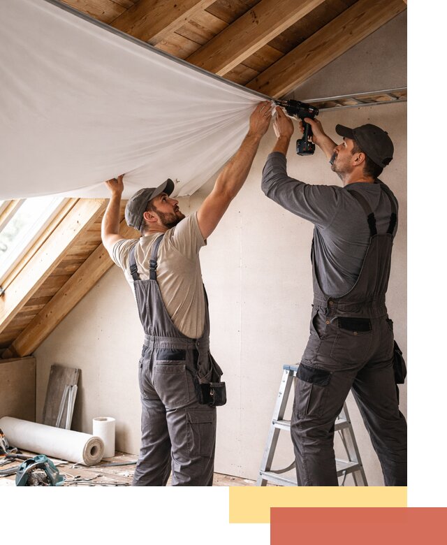 Монтаж натяжного потолка в мансарде в Междуреченске