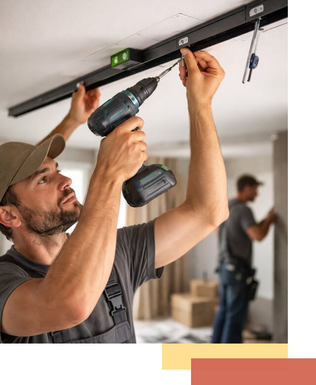 Установка трековых светильников в натяжной потолок в Междуреченске