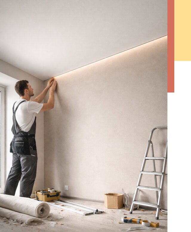 Теневые натяжные потолки в Междуреченске от 8286 руб. под ключ | ОТДЕЛОЧНИК-Мжд