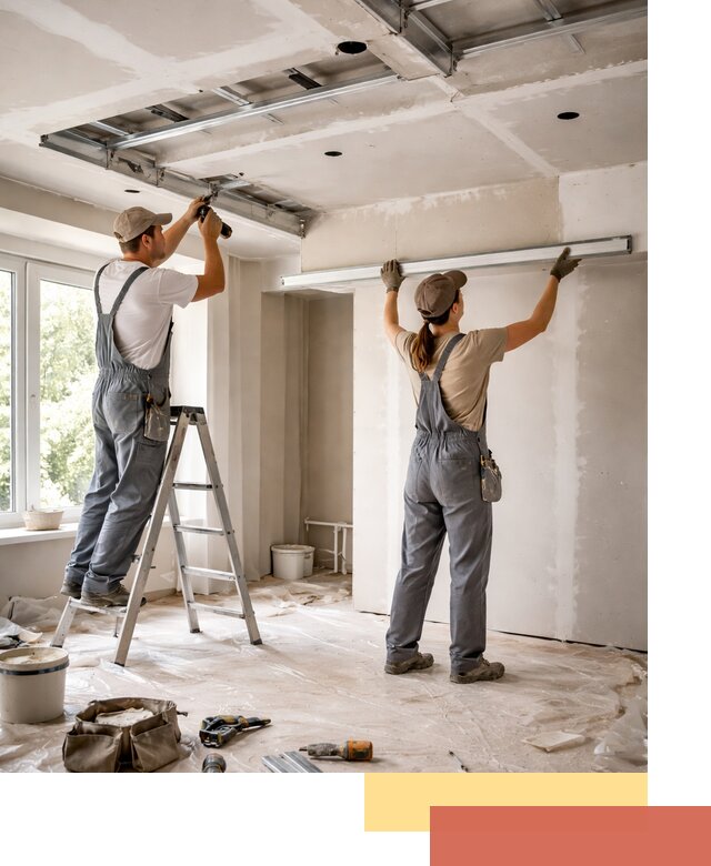 Монтаж многоуровневого потолка из гипсокартона в Междуреченске