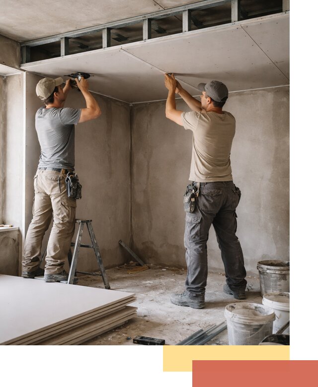 Короб из гипсокартона на потолке под ключ в Междуреченске