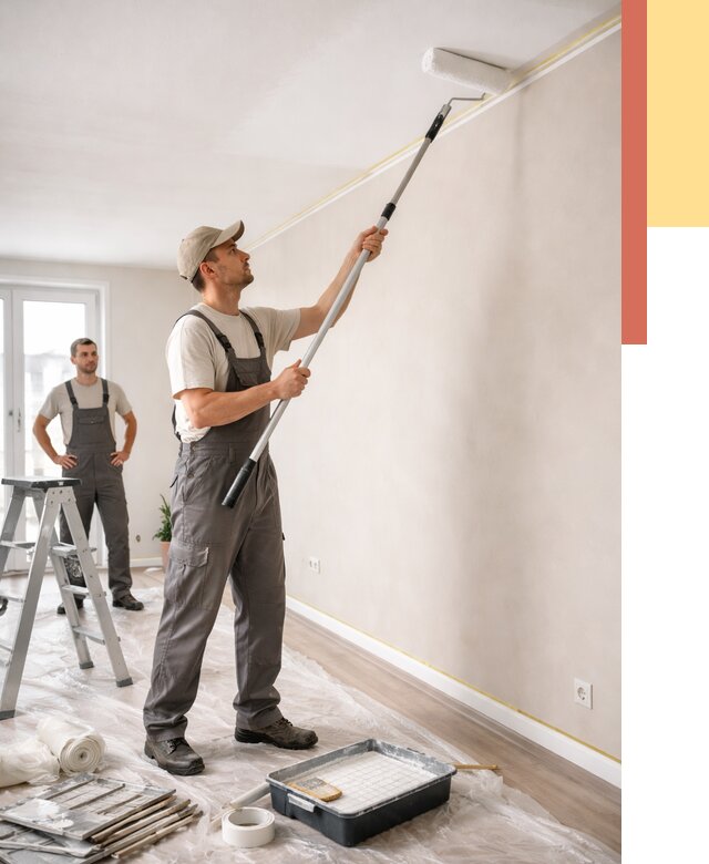 Покраска потолка из гипсокартона в Междуреченске от 4547 руб./м2 — услуги под ключ | ОТДЕЛОЧНИК-Мжд