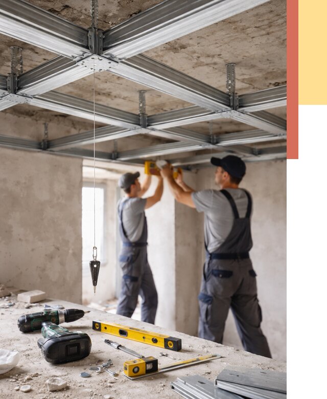 Монтаж каркаса потолка из профиля в Междуреченске от 4547 руб. — услуги ОТДЕЛОЧНИК-Мжд