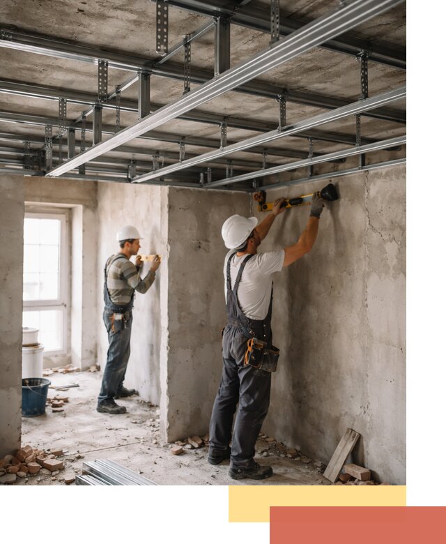 Монтаж каркаса потолка из профильного профиля в Междуреченске