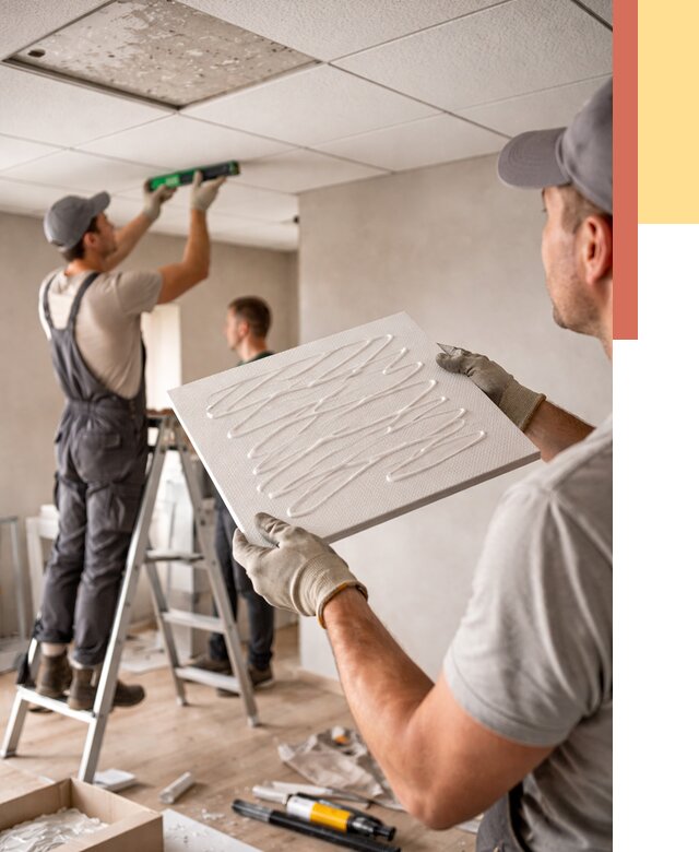 Монтаж потолочной плитки в Междуреченске от 4547 руб. — быстро и недорого | ОТДЕЛОЧНИК-Мжд