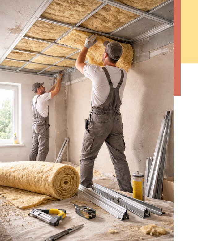 Утепление потолка в Междуреченске от 7276 руб/м2 — недорого, быстро, под ключ | ОТДЕЛОЧНИК-Мжд