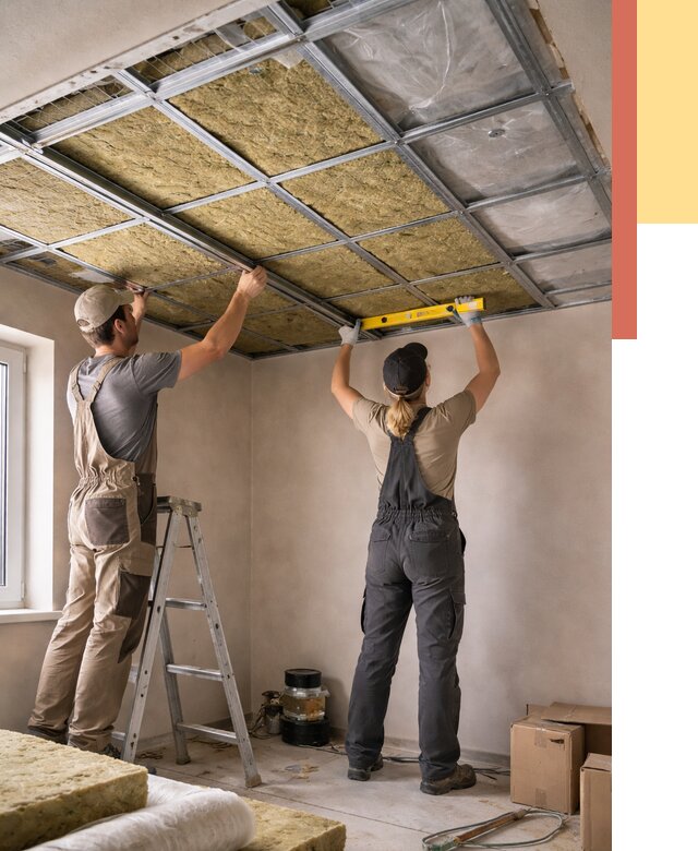 Шумоизоляция потолка в Междуреченске от 1263 руб. под ключ — услуги ОТДЕЛОЧНИК-Мжд